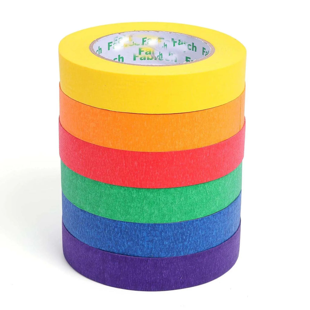 Rainbow Colored Masking Tape 6 Rolls – Art, Craft & DIY Painter's Colored Masking Tape Zpaxo 6rolls