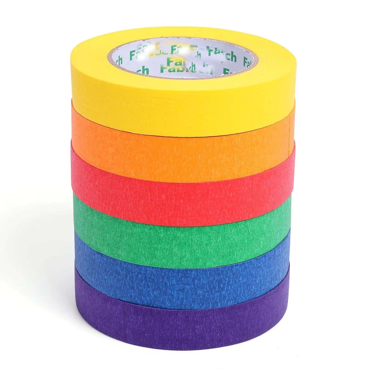 Rainbow Colored Masking Tape 6 Rolls – Art, Craft & DIY Painter's Colored Masking Tape Zpaxo 6rolls