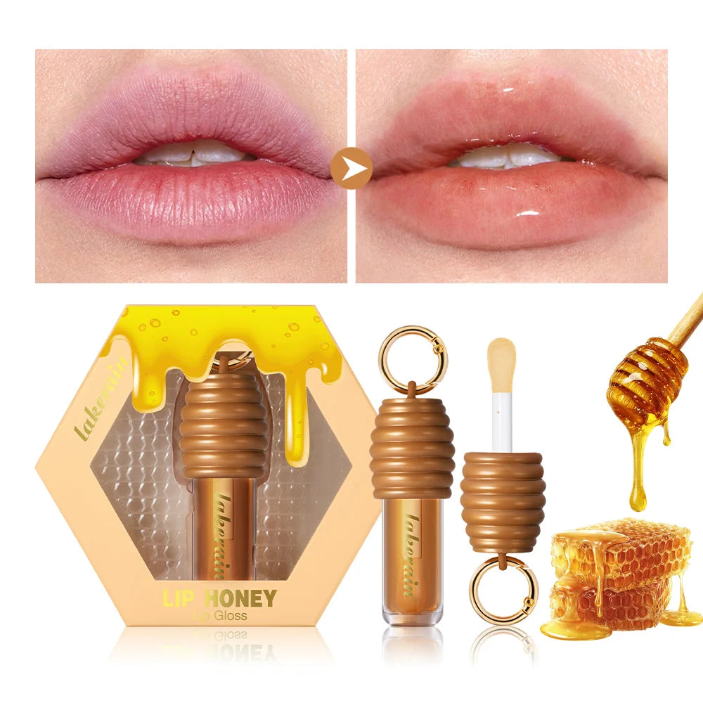 Lip Honey Lip Oil Plumper Lip Balm Hydration Not Sticky Long Lasting Moisturized Smooth Nourishing Bag Clip Ring Cosmetics Zpaxo