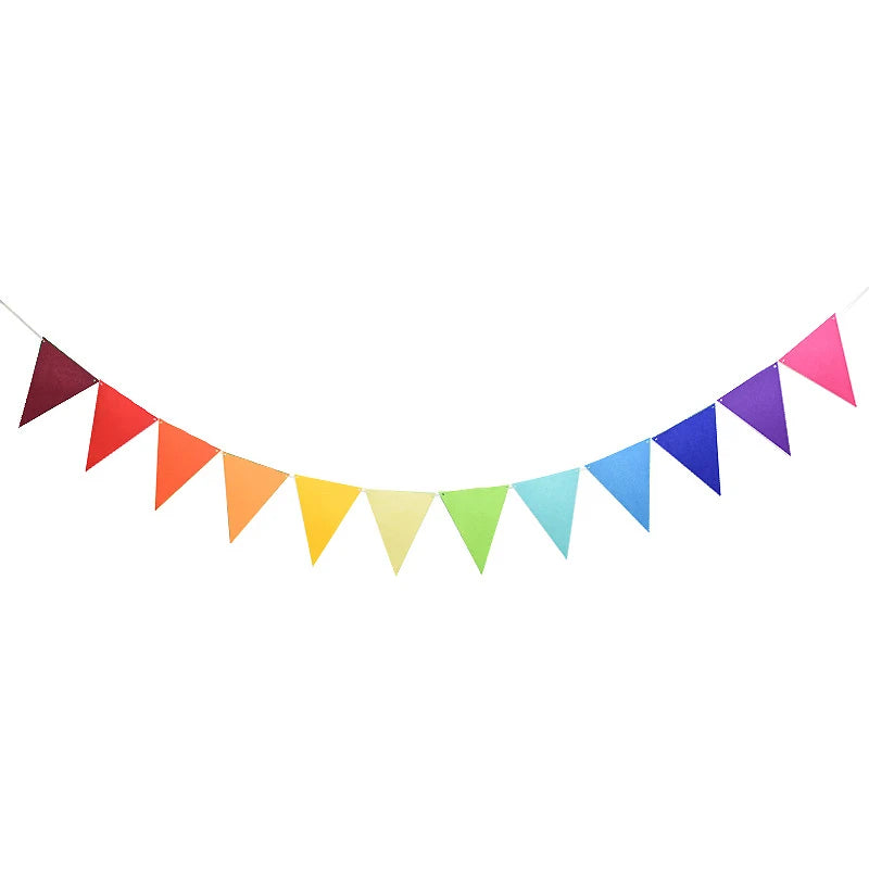 12 Flags Colorful Triangle Pennant Garland Multicolor Felt Banner Zpaxo A