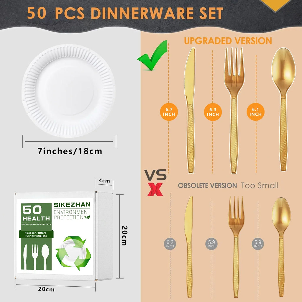 Pink Party Supplies Set Include Paper Plastic Spoons Forks Knives 9/7 Inch Disposable Dinner Dessert Plates Outdoor camping Zpaxo