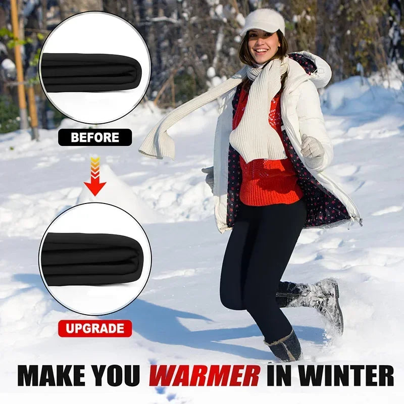 Women Winter Leggings Warm Leggins Waist Solid Velvet Thickened