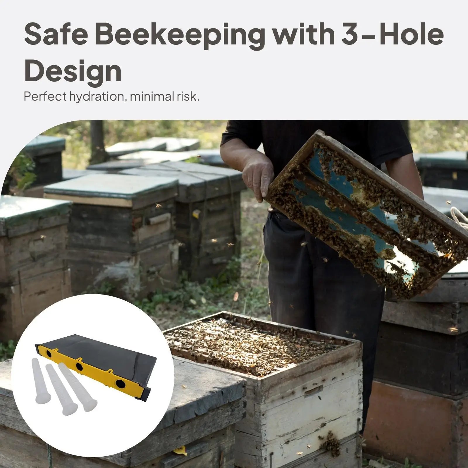 Beehive Frame Feeder 4L Water Drinking Dispenser with Innovative Design for Beekeeping Tools Garden Zpaxo