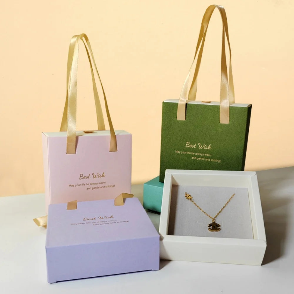 Portable Paper Jewelry Box – Ring, Earring & Necklace Gift Case Jewelry Gift Box Zpaxo