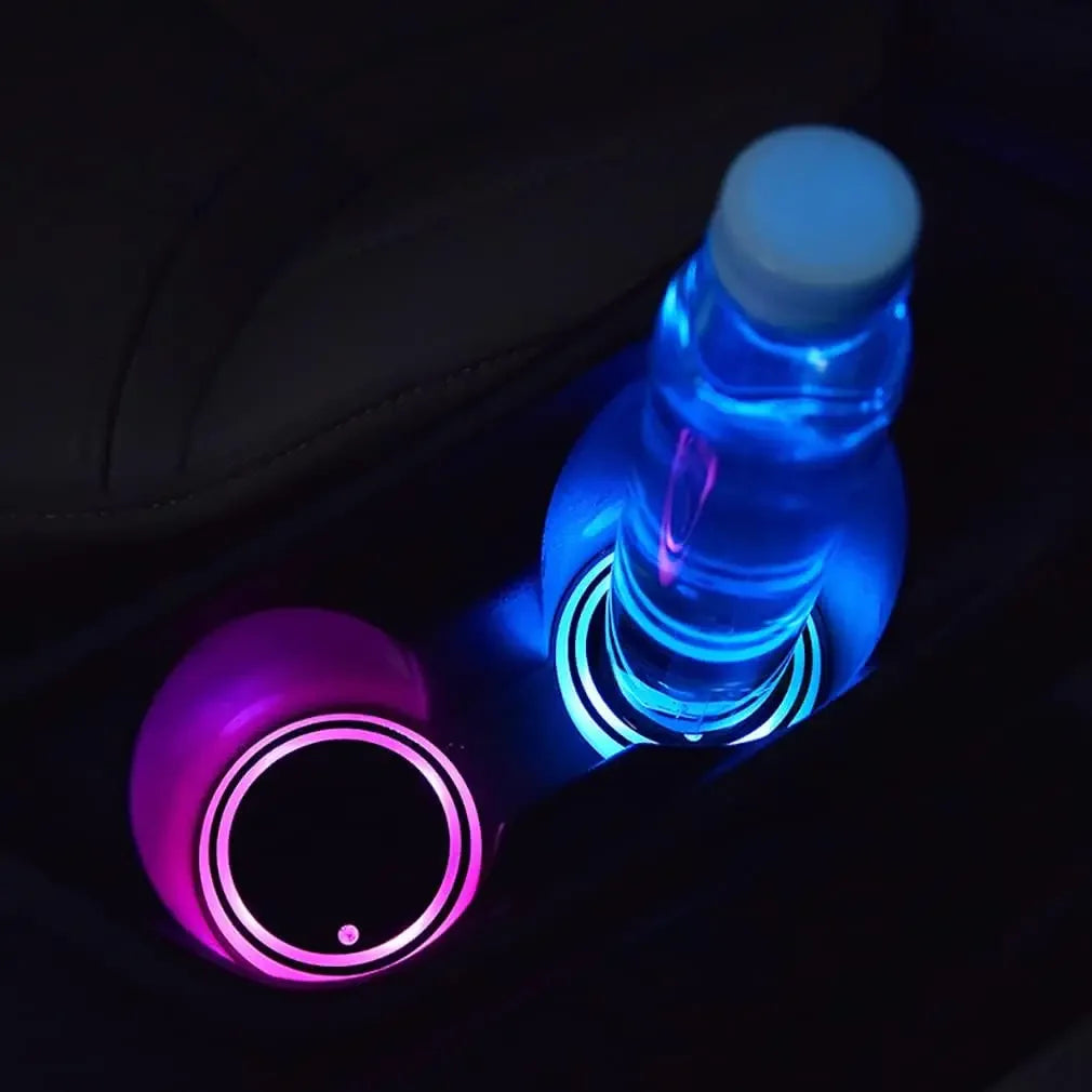 7 Colors LED Cup Coasters Solar USB Powered Glowing Drink Pads