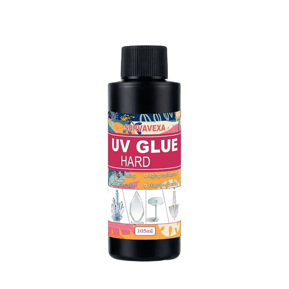 30/50/105ml SERVAVEXA UV Glue Hard Kit Rapid Curing Transparent Adhesive with USB UV Lamp for Glass Crystal Jewelry Craft DIY Zpaxo 105ml