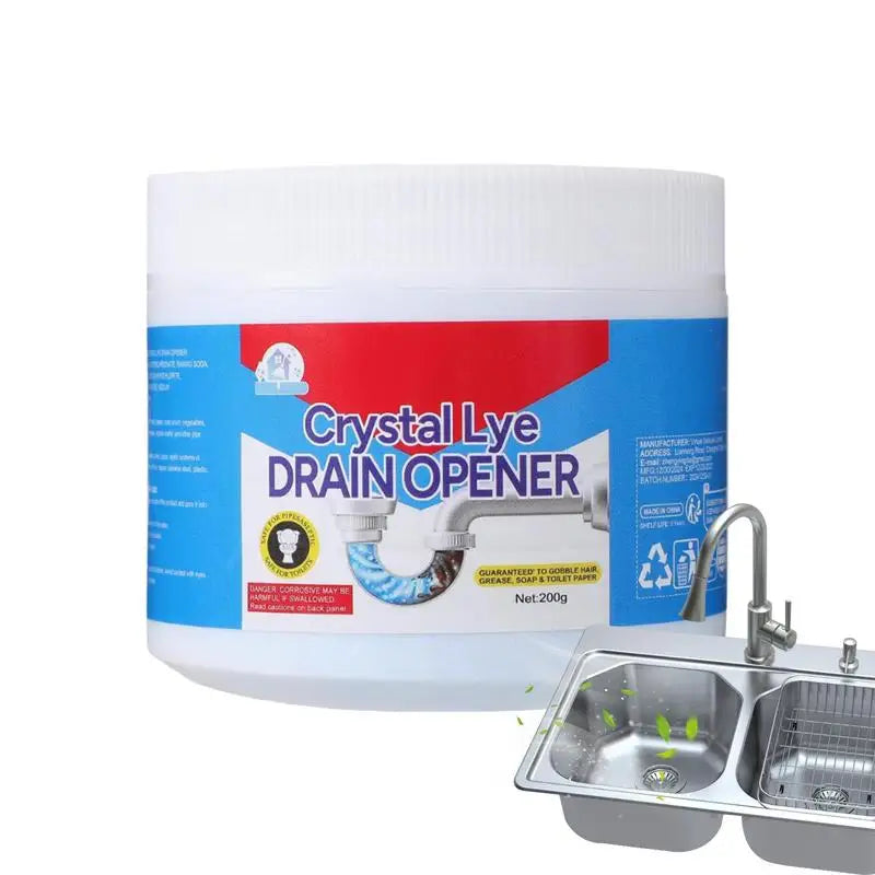 Crystal Lye Drain Opener Sodium Hydroxide Powerful Unclogs Bathroom