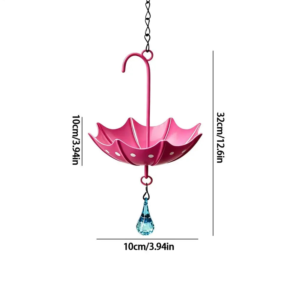 Umbrella Hanging Bird Bath & Hummingbird Feeder for Garden Hanging Bird Bath Zpaxo Red