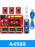 ‌"GRBL-Compatible CNC Shield V4 & Nano 3.0 Bundle with 3x DRV8825 Stepper Drivers – 45V 2.5A Motor Control, 1/32 Microstepping Zpaxo A4988