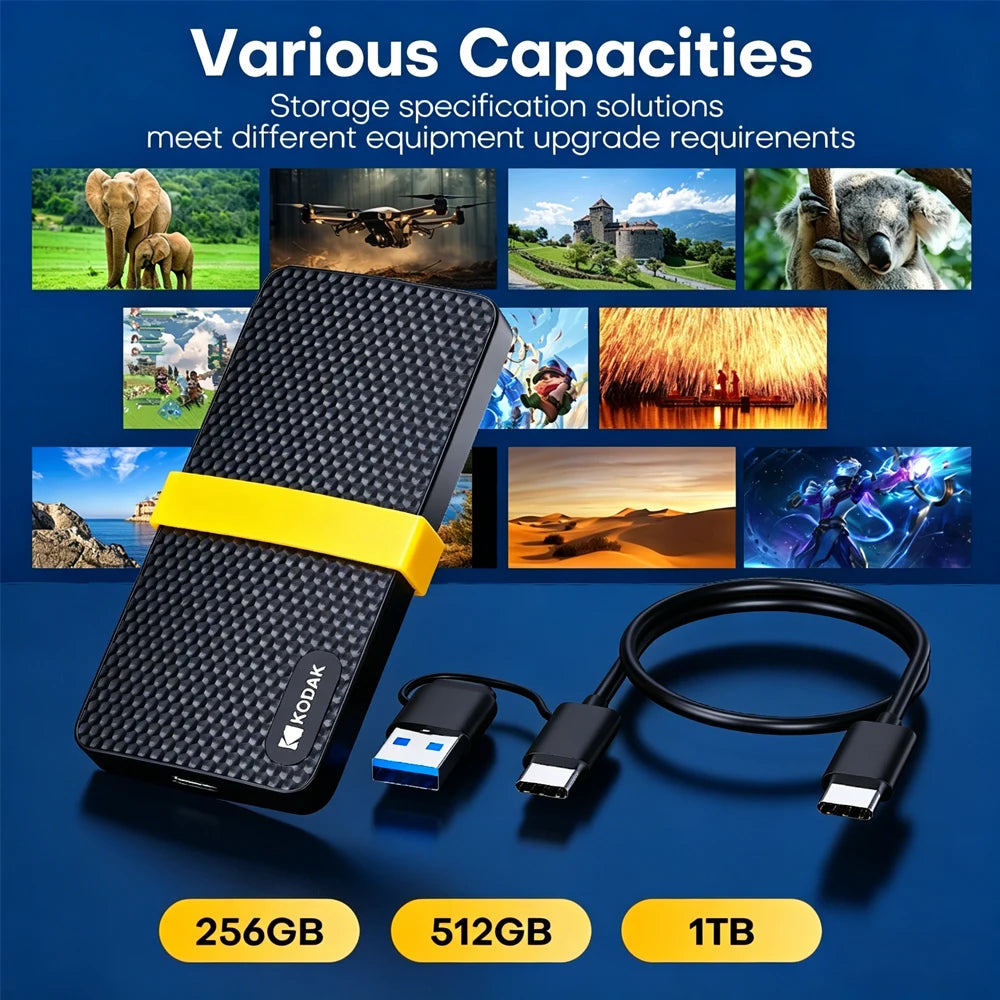 Kodak X200 1TB Portable SSD USB 3 1 Type-c External Solid State Drive Zpaxo