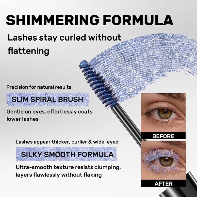 Sparkle Shattered Diamonds Colored Pearl Glitter Mascara Zpaxo