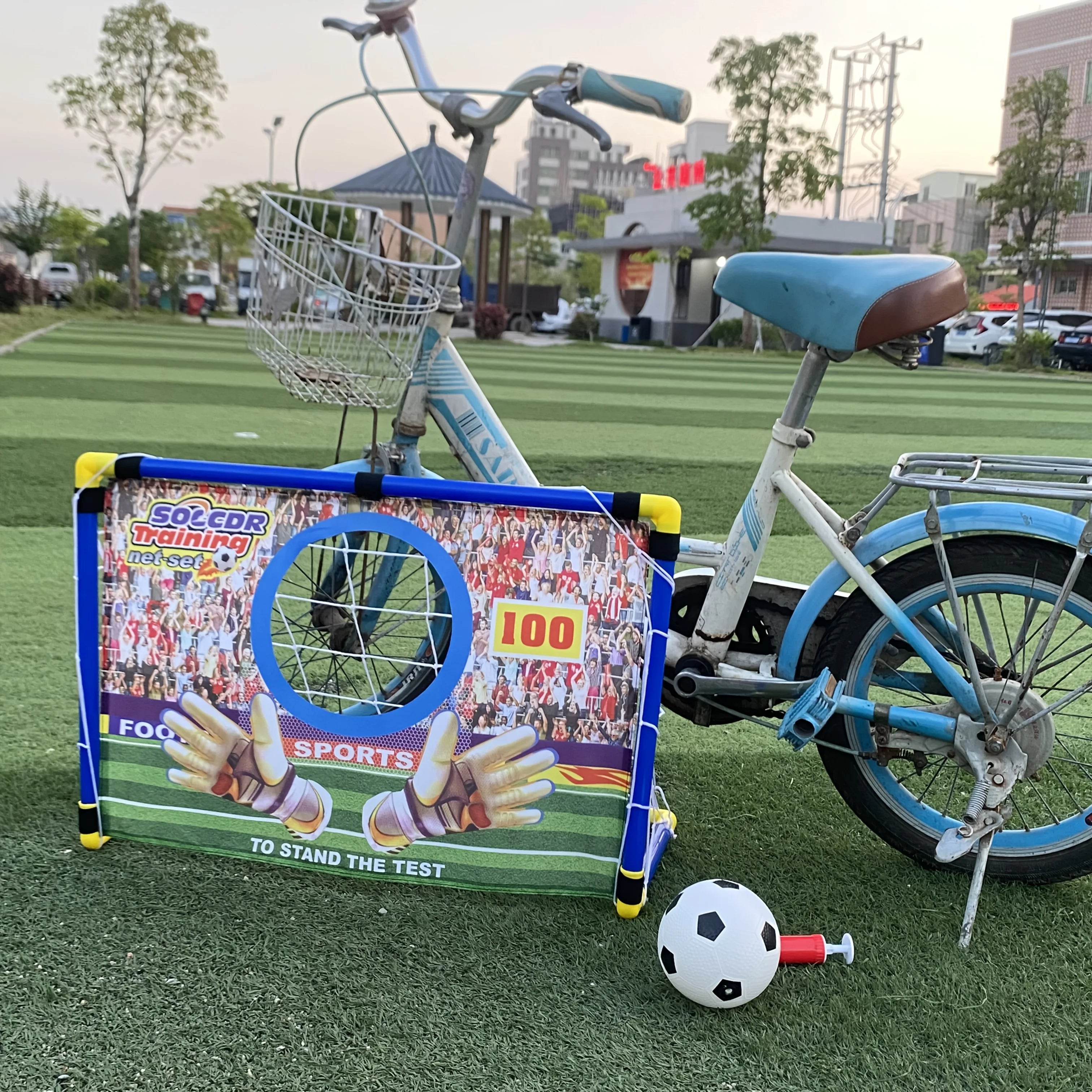 Kids Soccer Portable Children's Goal Net Scoreboard Plastic Indoor