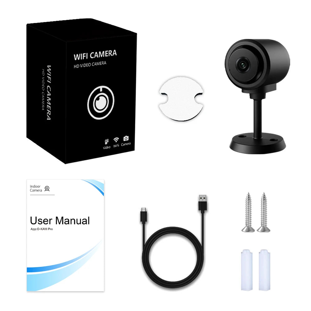 C1 1080P HD Mini Wifi Camera 130° Wide Angle Smart Home IP Camcorder Networking Security Micro Camcorder IR Night Vision Alarm Zpaxo Black only camera