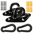 4-Pack Sandbag Hooks 304 Stainless Steel Heavy-Duty U-shaped Large Load-bearing Rust-proof Outdoor Diamond Eye Plate Hardware Zpaxo black