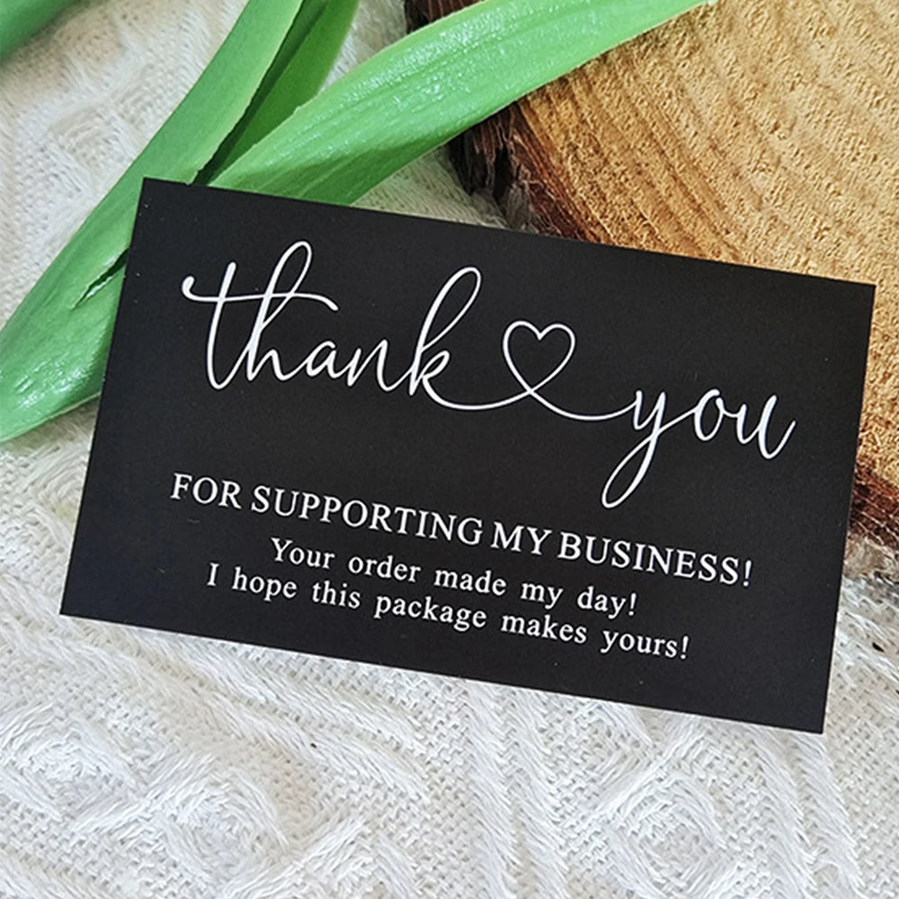 30/50Pcs Thank You Cards Thank You for Supporting My Business Cards Commercial Decoration Label Appreciate Cards Gift Packaging Zpaxo