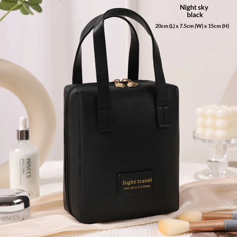 Shell Handheld Makeup Bag – Large Capacity Waterproof Cosmetic Cosmetic Storage Bag Zpaxo Black