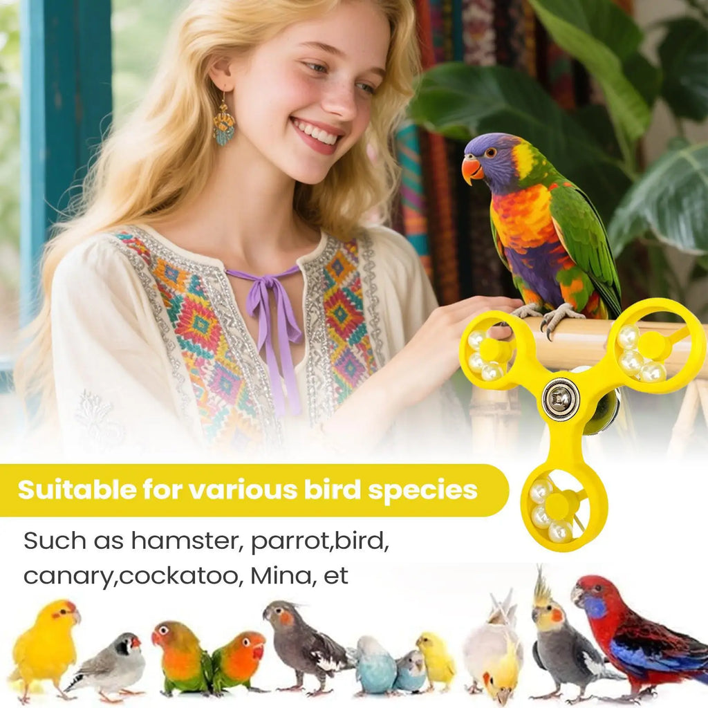 Bird Toys Interactive Rotating Spinner Wheel Cage Accessories