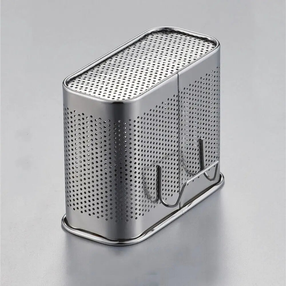 Stainless Steel Chopstick Holder Rack with Drain & Hook