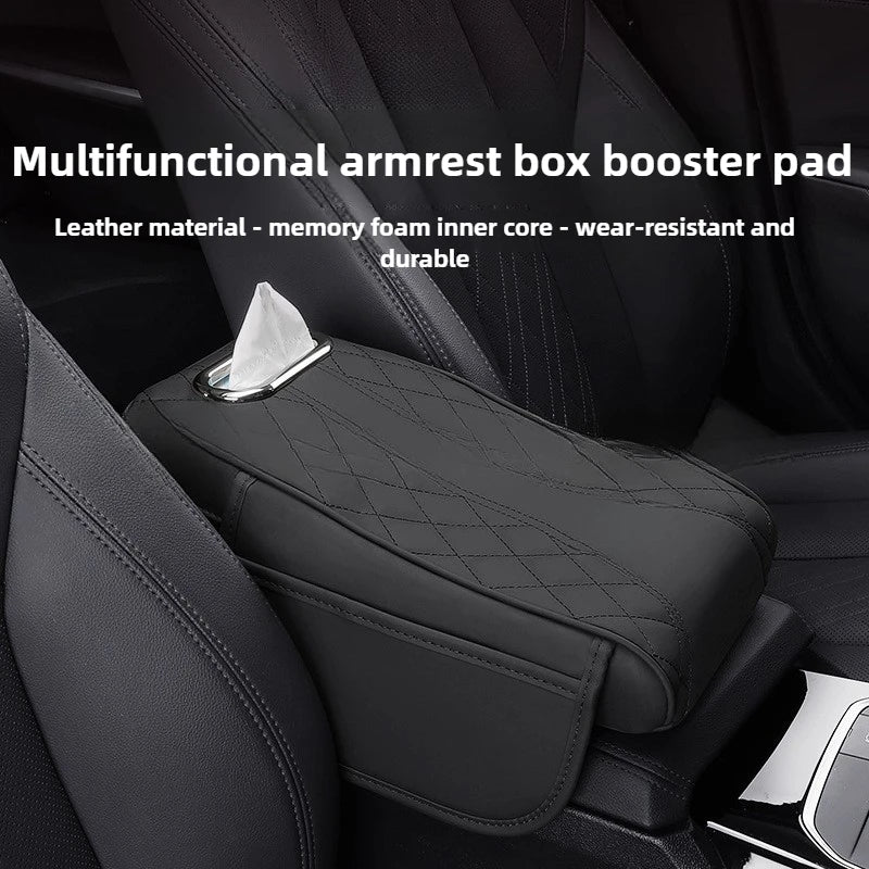 3 in 1 Car Armrest Box Cushion Universal Storage Bag Car Tissue Box Central Elbow Height Pad Multifunctional Tissue Boxes Zpaxo