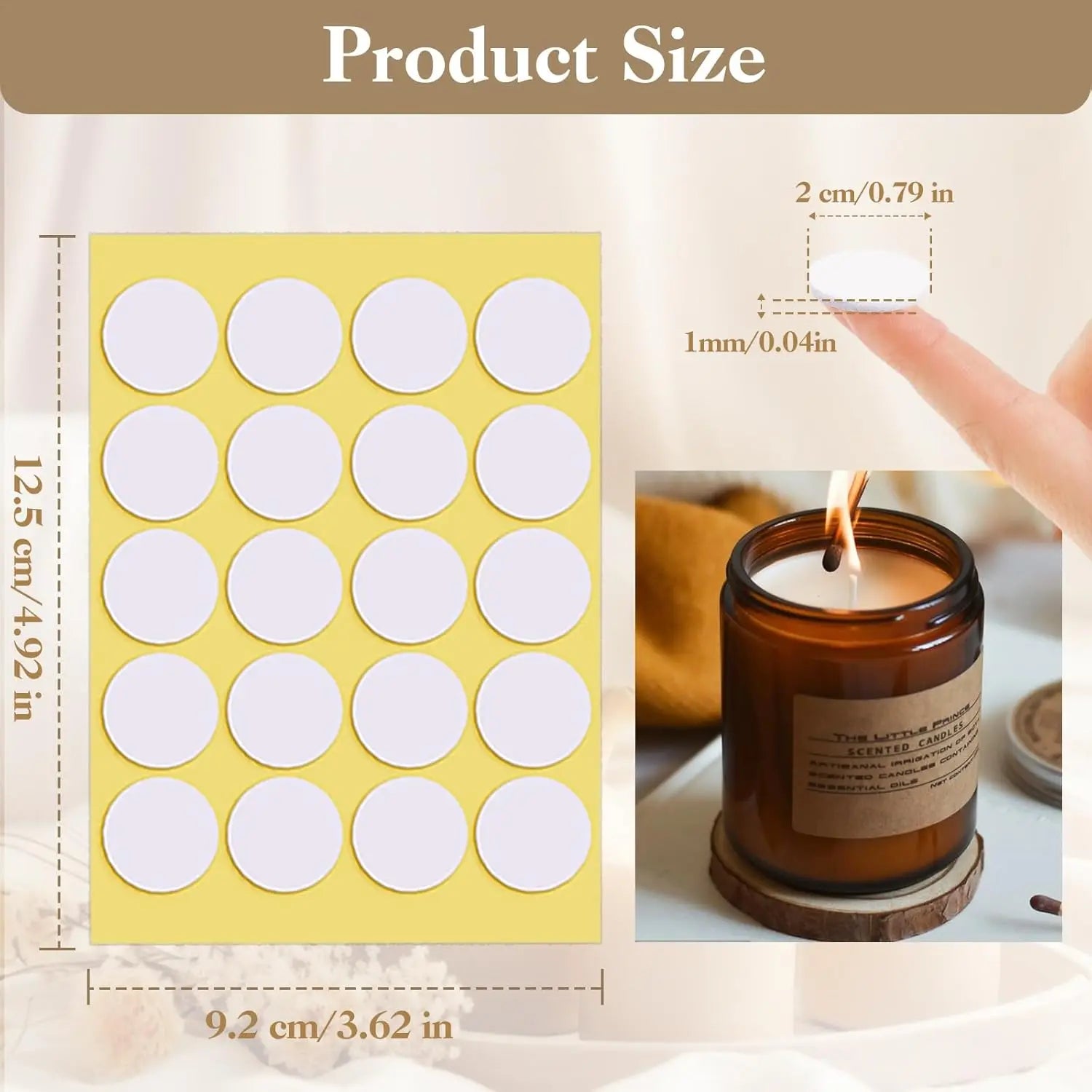 Candle Wick Stickers – Double-Sided Heat-Resistant 5/10 Sheets Candle Making Supplies Zpaxo