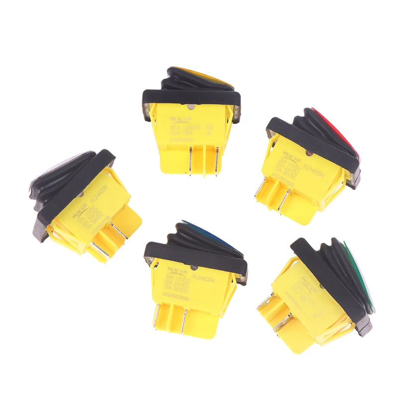 IP65 Waterproof DPST Toggle Switch LED 4-Pin 12V/220V Auto Marine