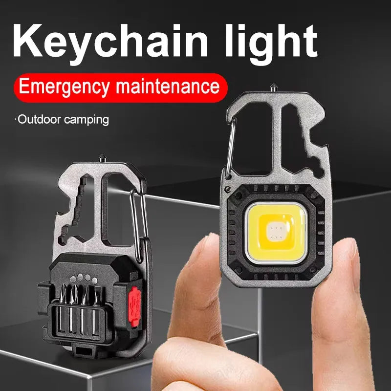 ESMARTER COB Keychain Light – 8-Mode Rechargeable LED Torch Keychain Work Light Zpaxo