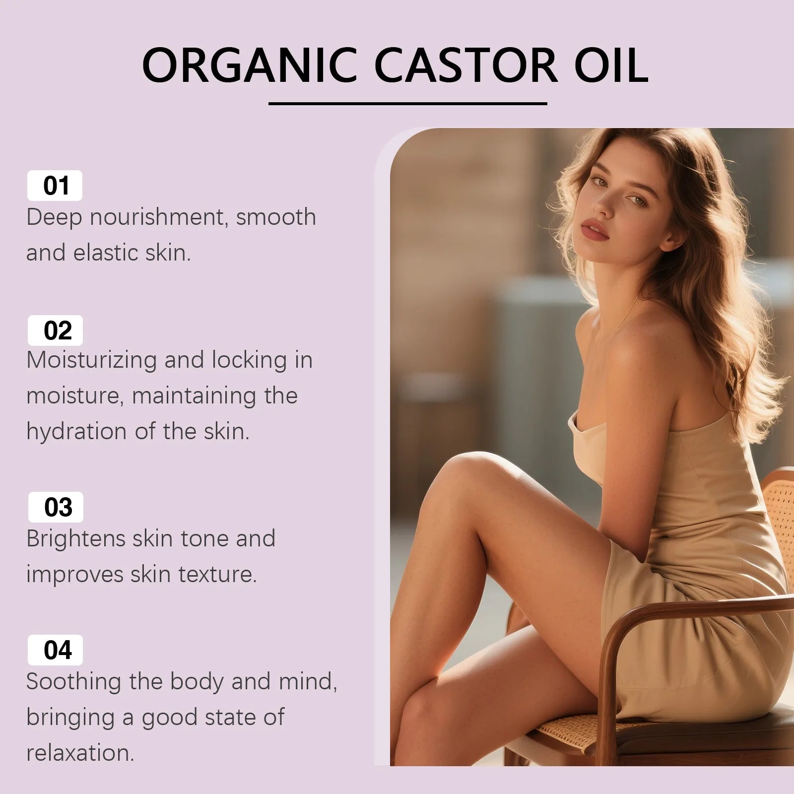 Organic Castor Oil Rose Quartz Roller Ball – 50ml Castor Oil Roller Zpaxo