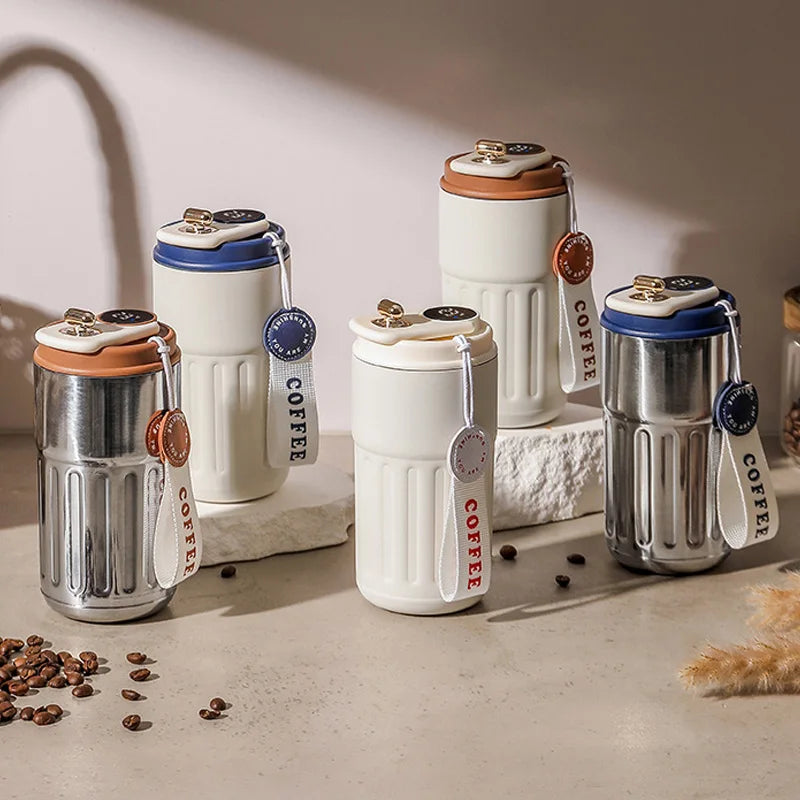 450ml Thermos Bottle Smart Display Vacuum Cup Office Coffee Cup Business Portable Temperature 316 Stainless Steel Thermal Mug Zpaxo