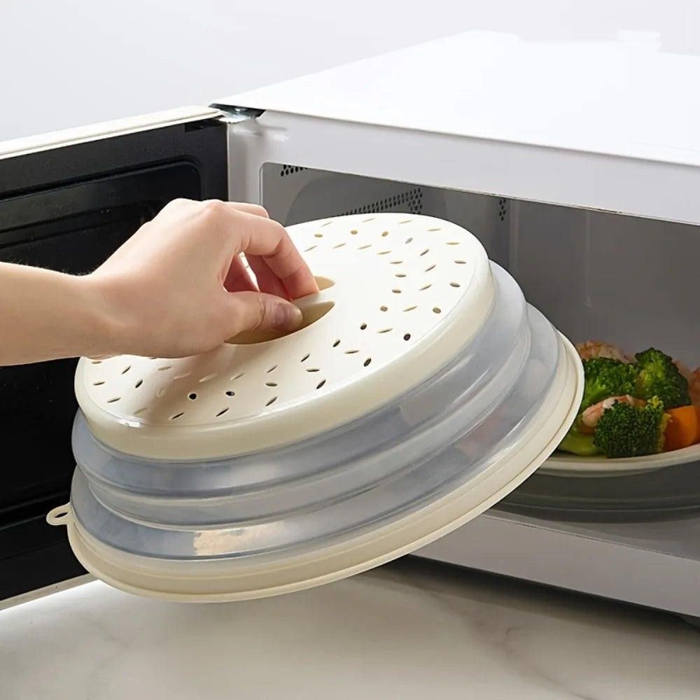 Microwave Splash Guard Expandable Cover Foldable Drain Basket Fridge