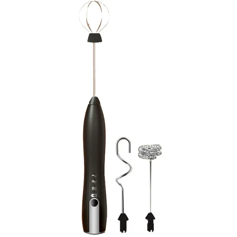 Mini Electric Milk Foamer Blender Wireless Coffee Whisk Mixer Handheld Egg Beater Cappuccino Frother Mixer Kitchen Whisk Tools Zpaxo 200582-blackT