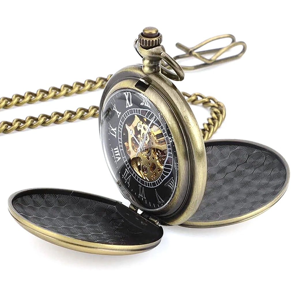 Antique Steampunk Vintage Roman Numerals Mechanical Pocket Watch