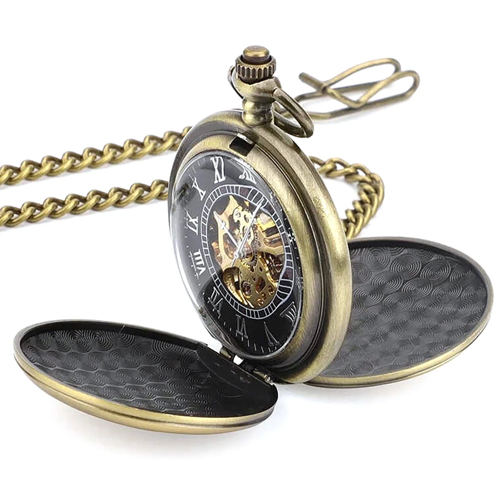Antique Steampunk Vintage Roman Numerals Mechanical Pocket Watch
