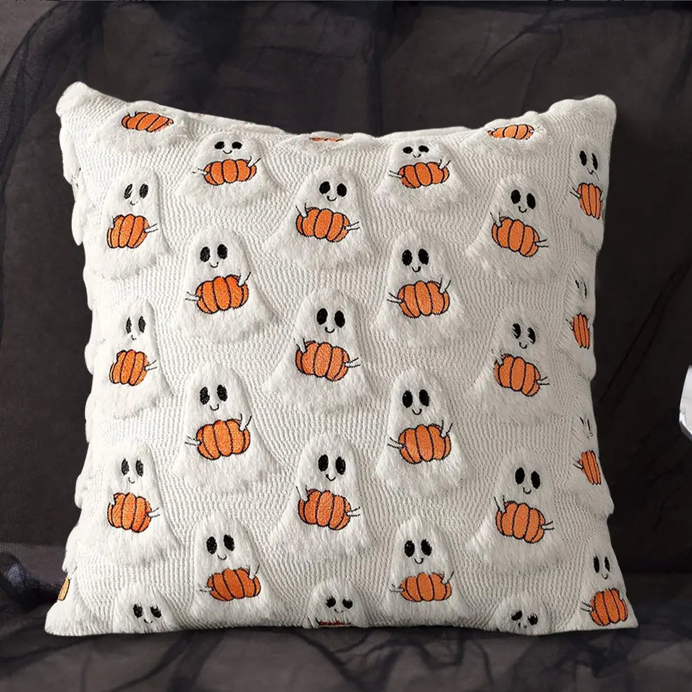 Halloween Ghost Pumpkin Pillowcase Washable Soft Pillow Case Plush