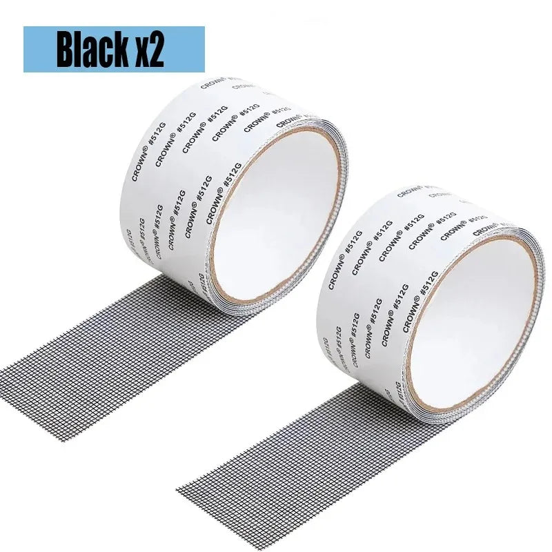 Mosquito Net Windows anti-mosquito mesh Easy-to-Apply Waterproof Window Screen Repair Tape Self-Adhesive Mesh Patch Zpaxo 2pcs-black