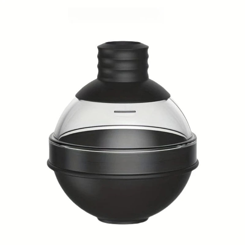 Silicone Ice Ball Maker Whiskey Large Sphere Mold 1 Funnel Lid Zpaxo black 1piece