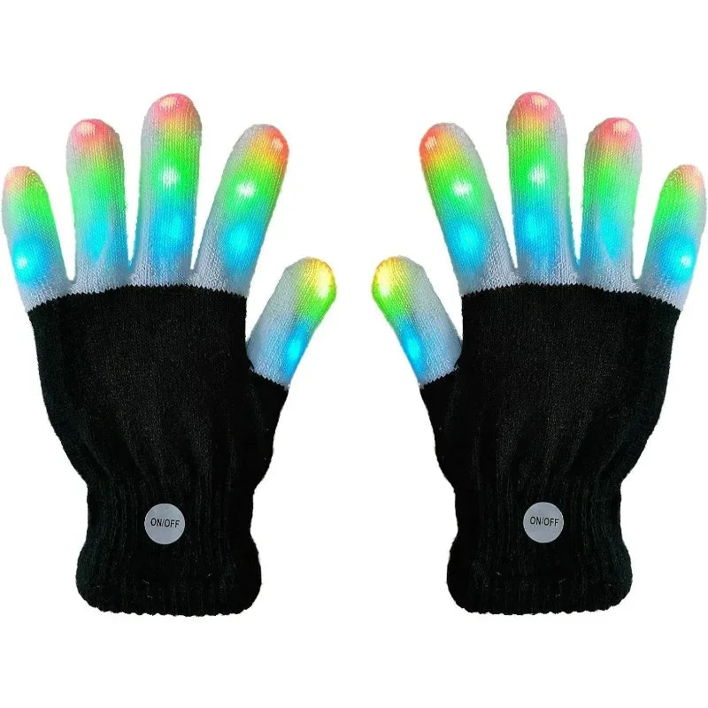 LED Flashing Glow Gloves – 6-Mode Light-Up Rave Party Gloves
