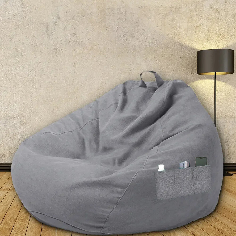 Lazy Sofas Cover Chairs Without Filler Comfortable Adults Bean Bag Chair Couch Living Room Bedroom Home Tatami Lounger Cover Zpaxo