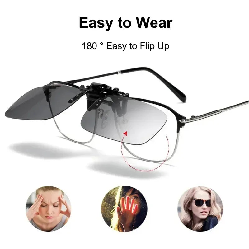 Polarized Clip-On Sunglasses UV400 – Driving & Night Vision