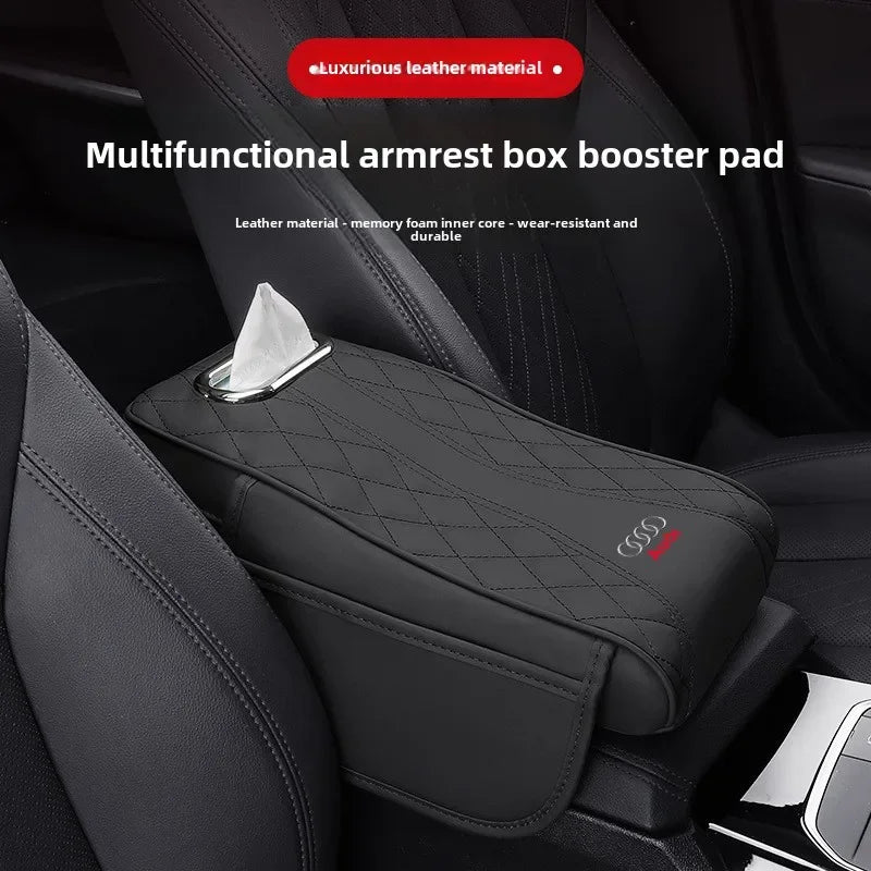 Car Armrest Box Cushion Universal Storage Bag Car Tissue Box Central Elbow Height Pad Multifunctional Height and Width Zpaxo