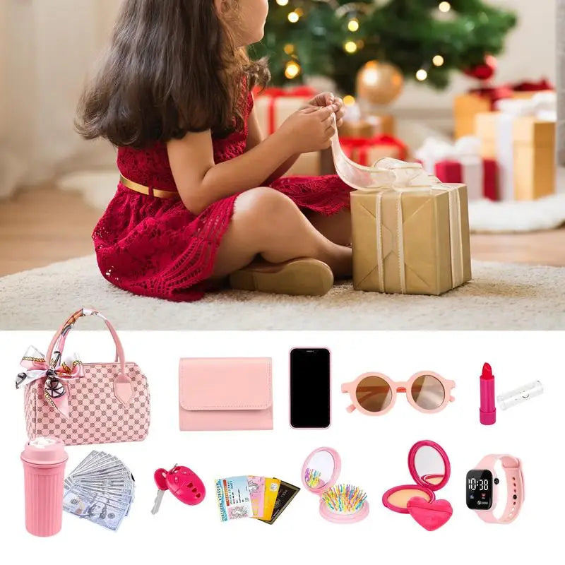 Kids Play Purse Pretend Play Toddler Purse Girls Princess Dress-Up Role Playing Games For Young Children Aged 3-6 Years Old Zpaxo