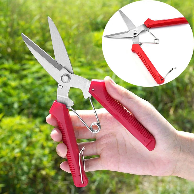 New 190mm Straight Head Pruning Shears Stainless Steel Non Slip Handle Garden Scissors for Bonsai Household Use Zpaxo