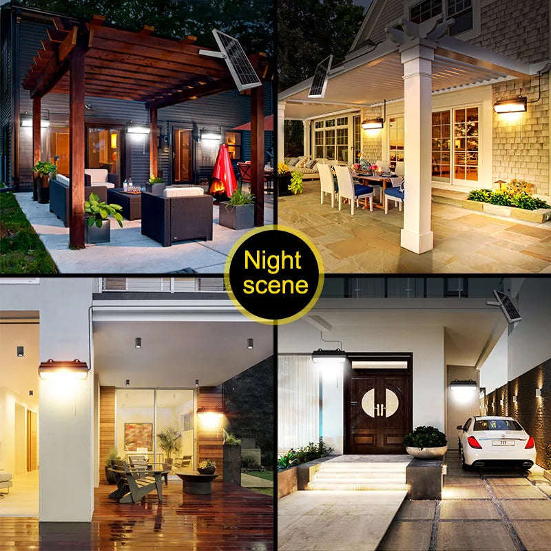 Double Head Solar Pendant Light Outdoor Waterproof Garden PIR Motion Zpaxo
