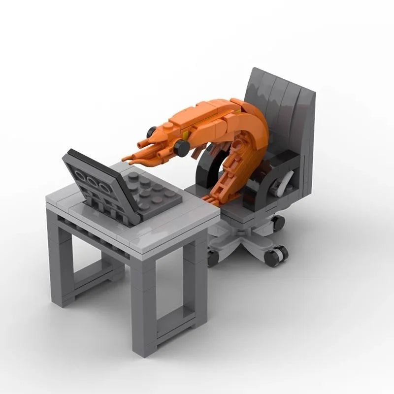 Working Shrimp Model Creative Building Block Puzzle Assembly Toy