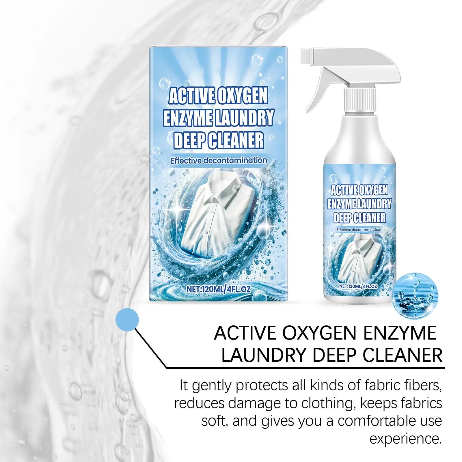 Laundry Stain Remover Powerful Deep Cleaning Spray Fabric Safe