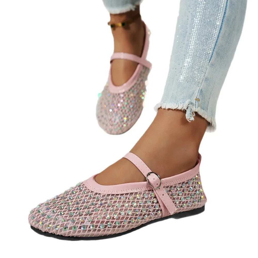 Breathable Hollow Out Flat Heel Mary Jane Shoes Women Summer 2026