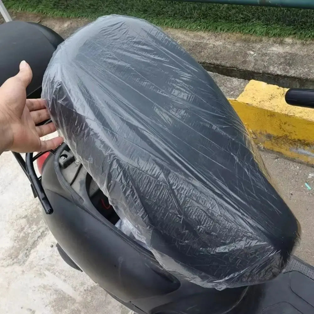 Large Disposable Seat Covers Dustproof Motorcycle Cover Clear Elastic Zpaxo