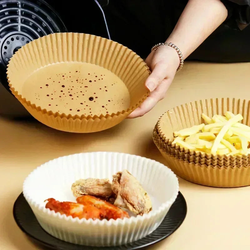 Air Fryer Disposable Paper Parchment Wood Pulp Steamer Cheesecake Air Fryer Accessories Baking Paper for Air Fryer Zpaxo