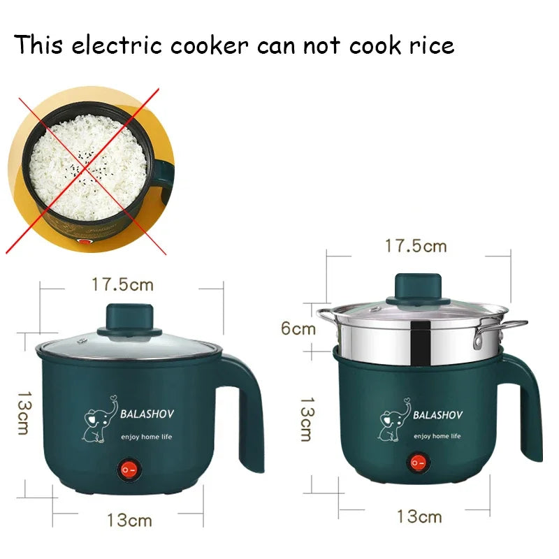 Mini Electric Cooker Non-Stick 1-2 Person Single/Dual Hot Pot Steamer Multifunctional Home Kitchen Appliance Zpaxo