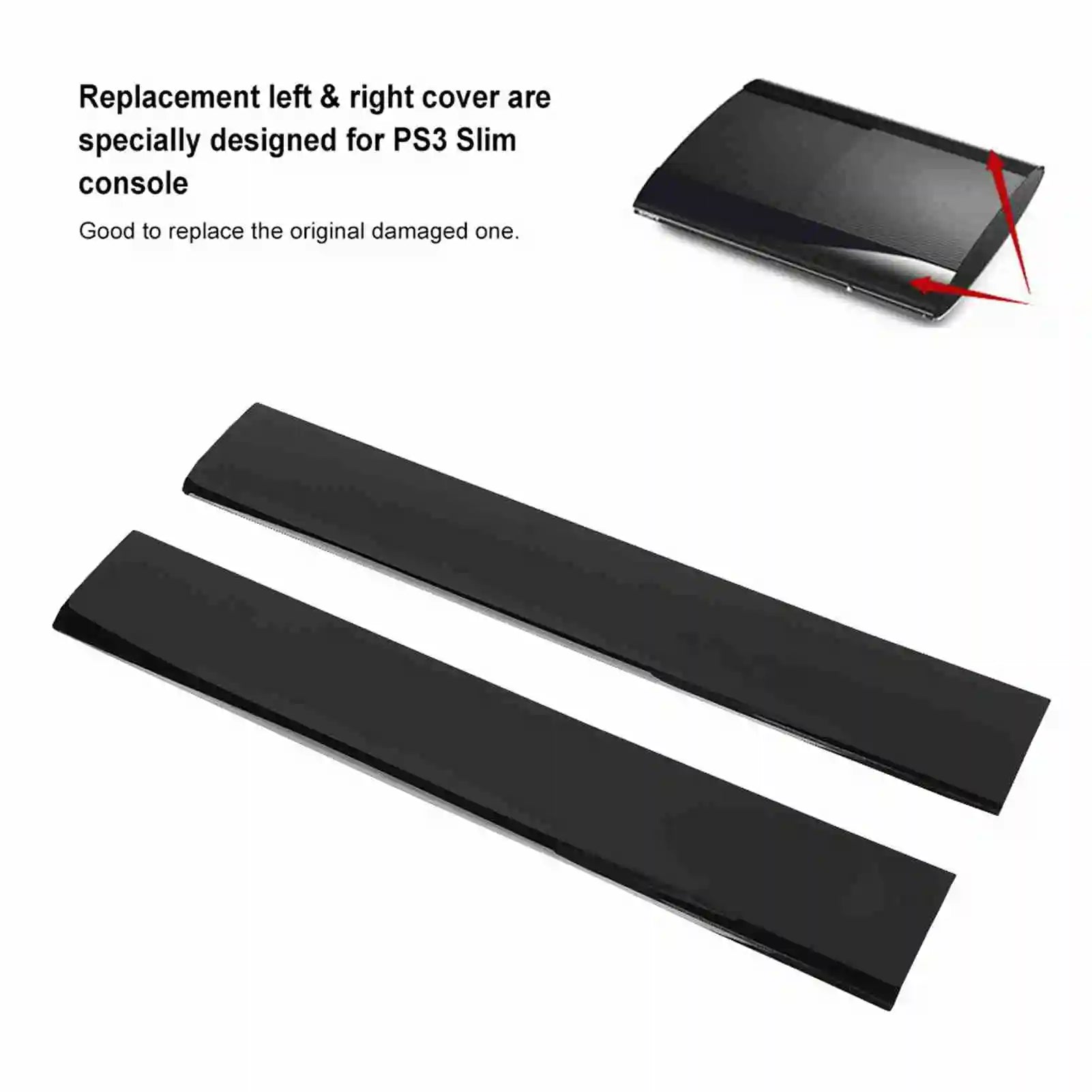 Black Replacement Left Right Faceplate Cover Shell Case PS3 Slim