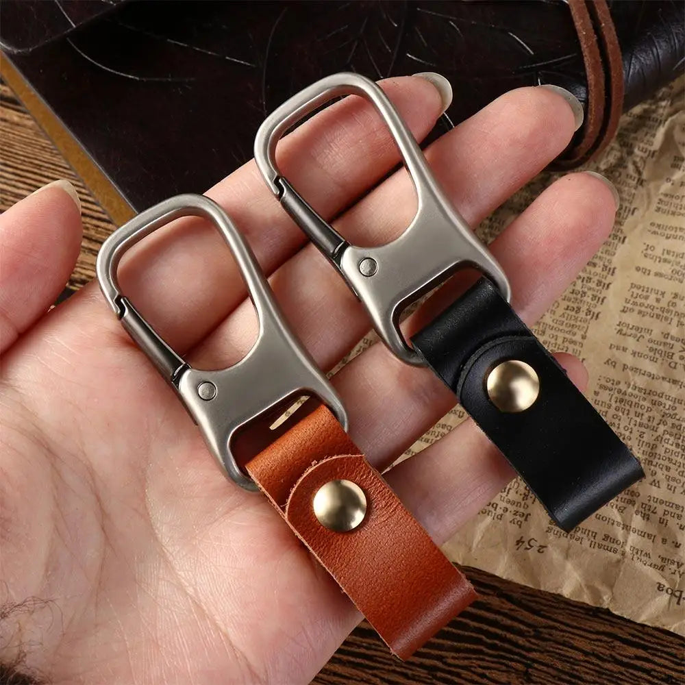 Car Accessories Key Ring Bag Charms Genuine Leather Waist Buckle Car Key Holder Car Keychain Keys Organizer Leather Keychain Zpaxo